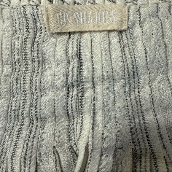 CP Shades Pia Linen Sleeveless Top Pin-tucks White/Gry Sz-M - Picture 2 of 9